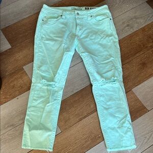 Miss Me Mint Green Distressed Jeans